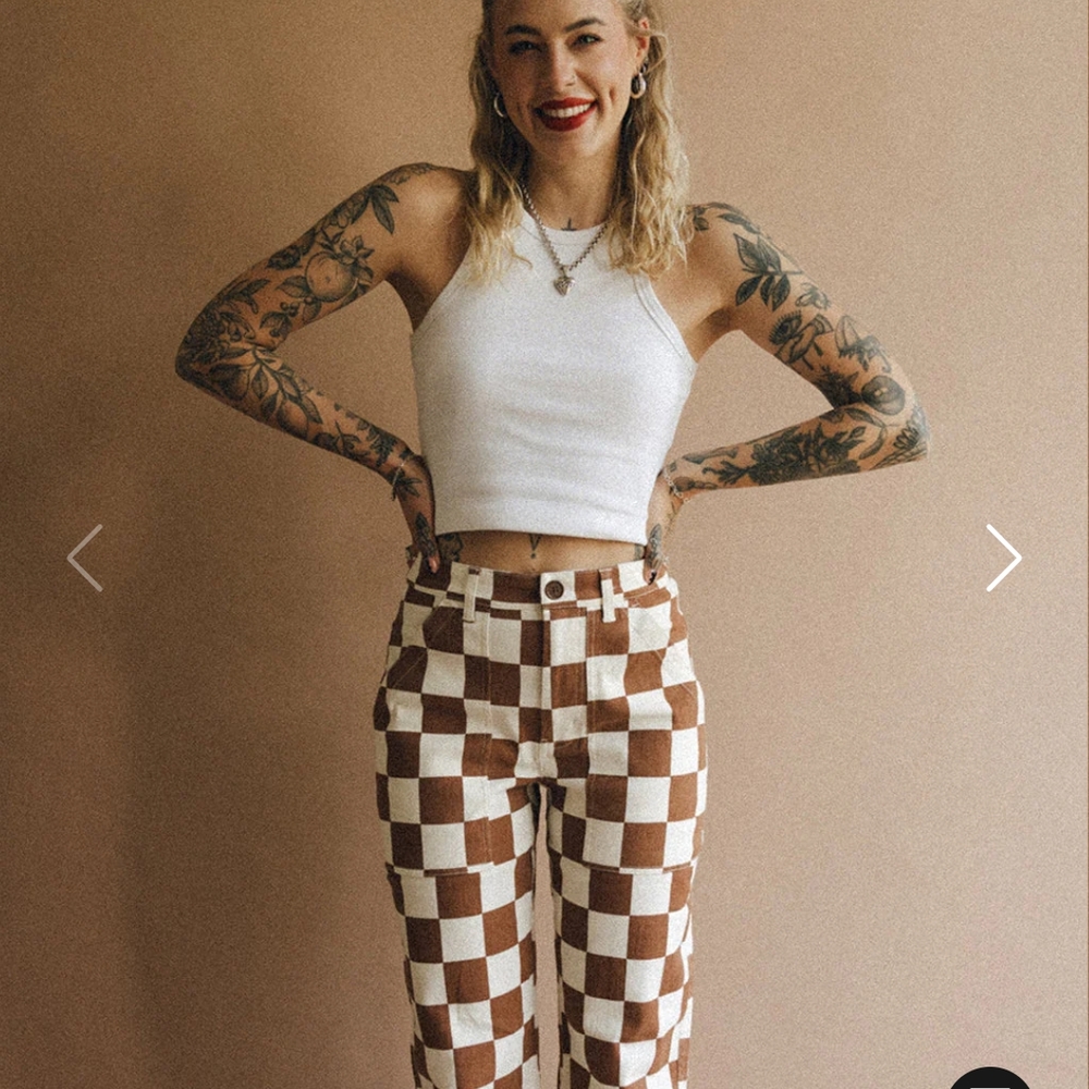 NWT P&Co Service Fatigue Pants - Rust Checkerboard
